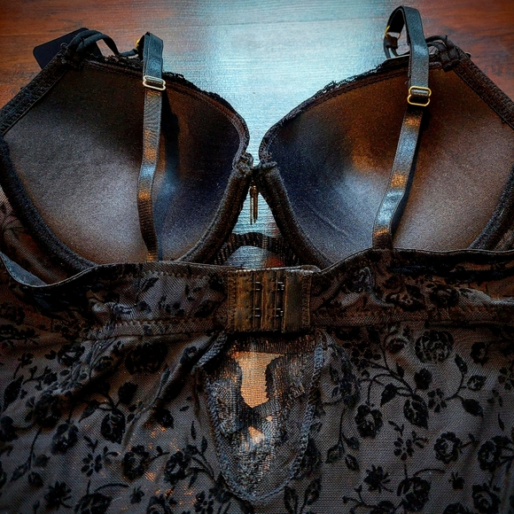 Rachel Roy Lingerie | Lace Push Up Bra Teddy/Onesie | NWT 🖤 - Picture 4 of 7